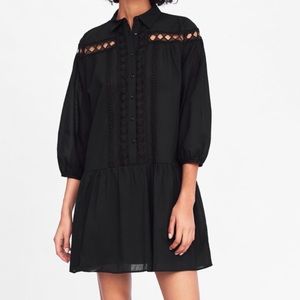 ZARA contrasting poplin dress